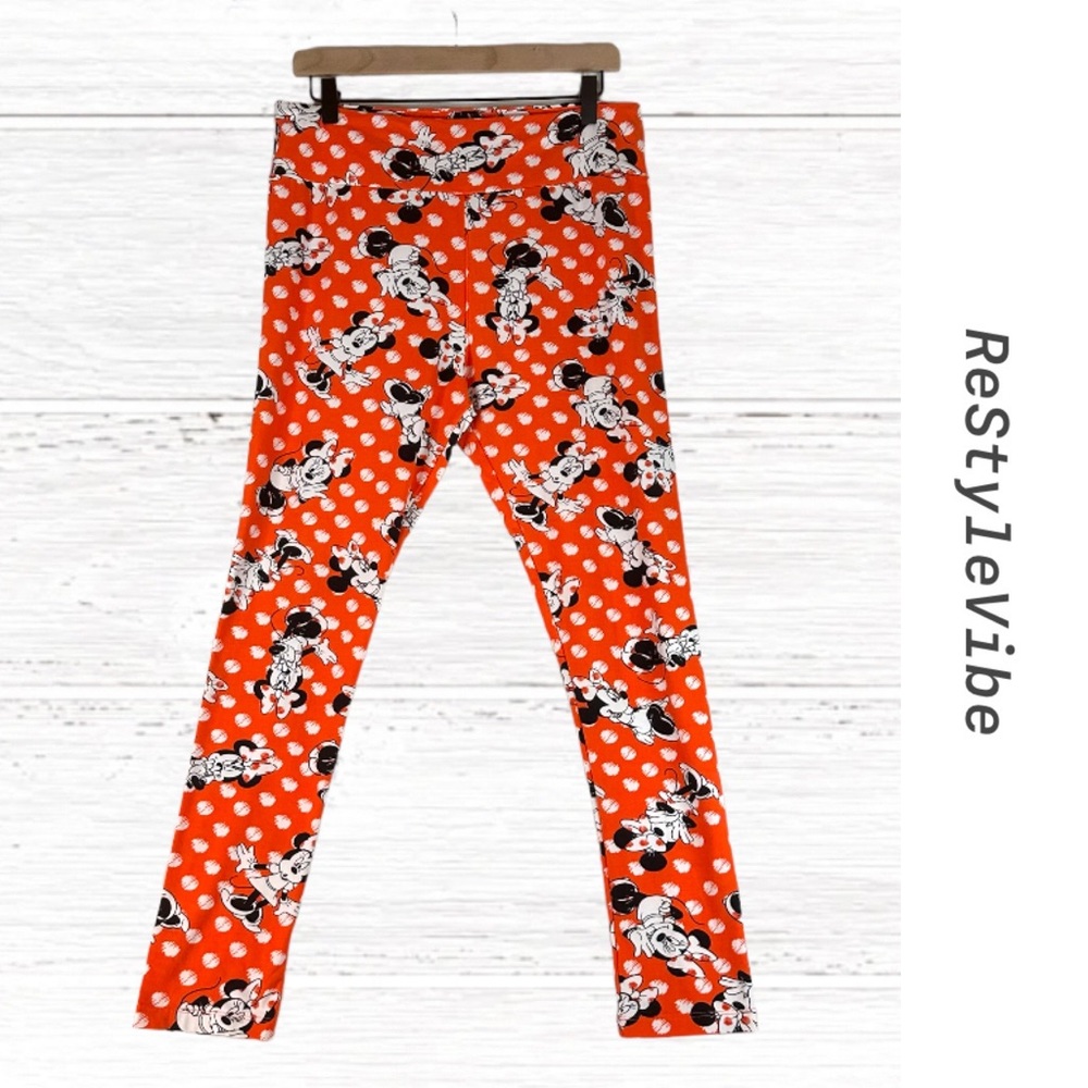 LULAROE Women’s Size Tall & Curvy T&C Leggings Minnie Mouse Disney Polka Dot